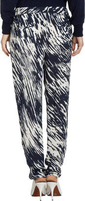 Nili Lotan Pleated Wave-print Pants