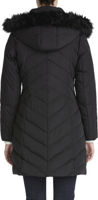 Jones New York Down Blend Quilted Coat with Hood