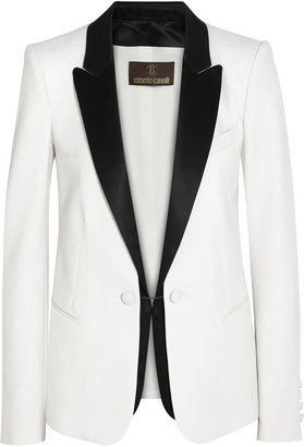 Roberto Cavalli Stretch-wool tuxedo blazer