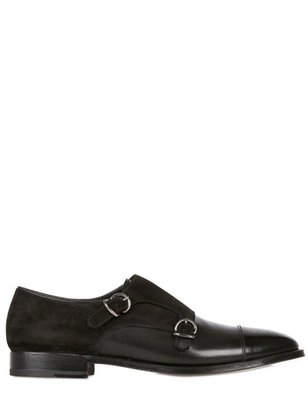 Fratelli Rossetti Brushed Leather & Suede Monk Strap Shoes