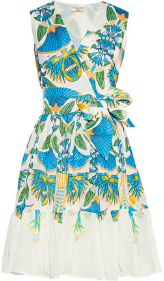 Issa Printed cotton and silk-blend dress