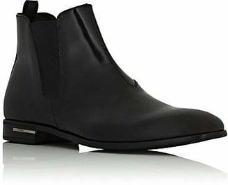 Prada Men's Spazzolato Leather Chelsea Boots - Black