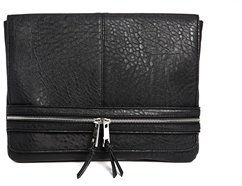 ASOS Casual Clutch Bag With Front Strap And Chunky Zips - black