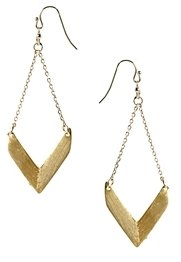 Orelia Clean Brushed V Swing Earring - Gold