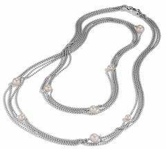 David Yurman Four-Row Chain Necklace with Pearls