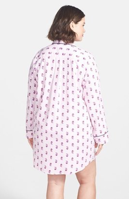 Nordstrom Cotton Twill Sleep Shirt (Plus Size)