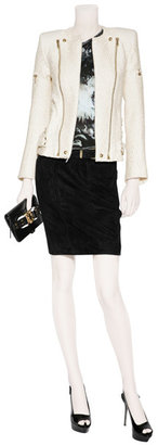 Balmain Black Suede Skirt