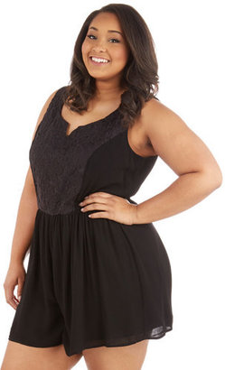 Moon Collection Get Your Chic On Romper in Plus Size