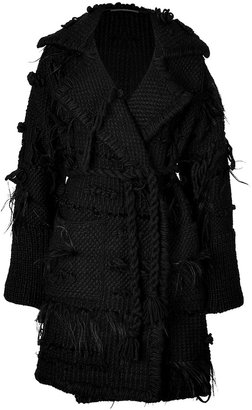 Agnona Wool Blend Textured Knit Coat