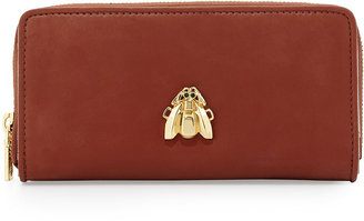 Love Moschino Large Faux-Leather Scarab Wallet, Brown