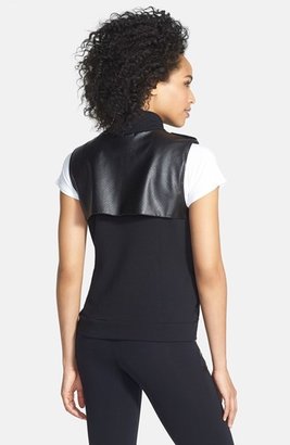 So Low Solow Faux Leather Trim Fleece Vest (Online Only)