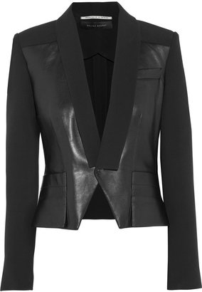 Roland Mouret Manado leather-paneled crepe jacket