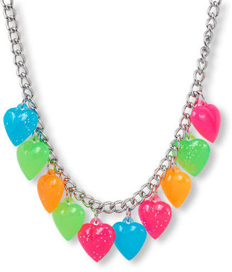 Children's Place Neon heart bib necklace