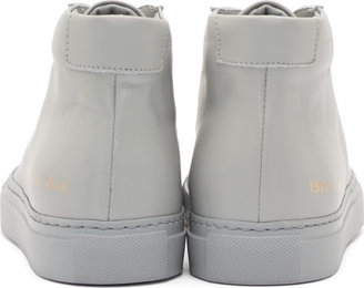 Woman by Common Projects SSENSE Exclusive Grey Nappa Leather Achilles Sneakers