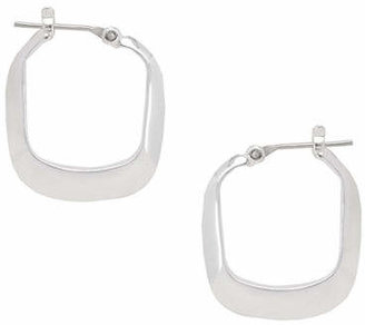 Kenneth Cole New York Small Silver Rectangle Hoop Earring-SILVER-One Size