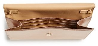 Halogen Saffiano Leather Day Clutch