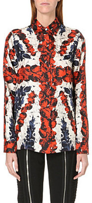 Jean Paul Gaultier Union Jack silk-satin shirt