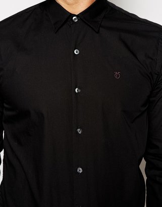 Peter Werth Poplin Formal Shirt With Concealed Button Down