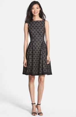 Maggy London Medallion Lace Fit & Flare Dress