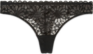 Elle Macpherson Intimates Dune Sunflower low-rise stretch-mesh and lace thong