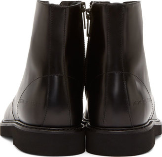 Woman by Common Projects Black Leather Ankle Boots