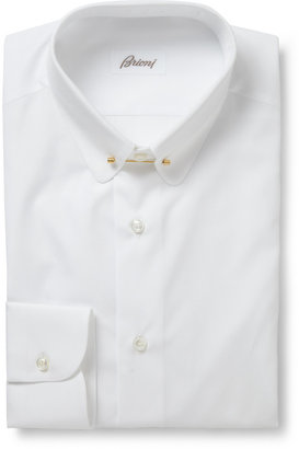 Brioni White Slim-Fit Cotton Shirt