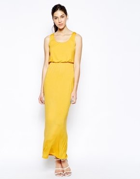 AX Paris Maxi Dress in Solid Colour - yellow
