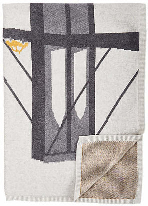 Lucky Jade Brooklyn Bridge Cotton-Cashmere Baby Blanket - Gray