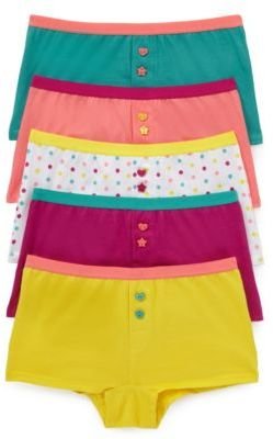 Marks and Spencer 5 Pack Pure Cotton Assorted Boxers (Older Girls)