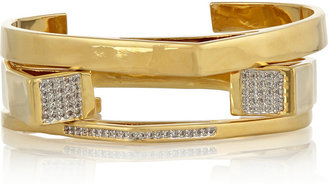 Noir Set of three gold-plated crystal cuffs