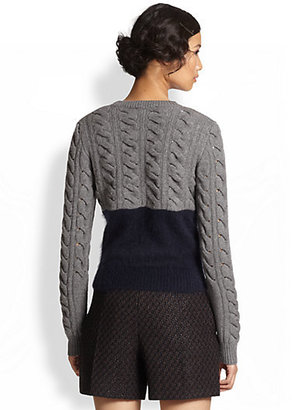 Carven Cable-Knit & Fuzzy-Textured Sweater