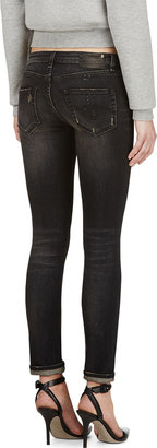 R 13 Black Distressed Kate Skinny Jeans
