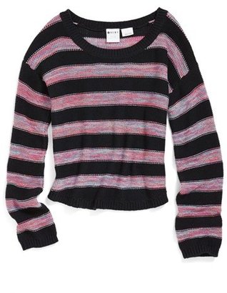 Roxy 'Sugar Moss' Stripe Sweater (Big Girls)