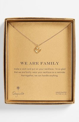 Dogeared 'We Are Family' Boxed Sideways Heart Pendant Necklace