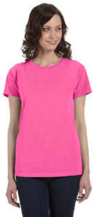 Ringspun Authentic Pigment Ladies' 5.6 oz. Pigment-Dyed & Direct-Dyed T-Shirt(1977~C02318374)NEON PINK - M