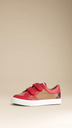 Burberry House Check Suede Trim Trainers