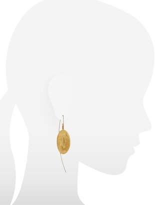 Stefano Patriarchi Golden Silver Etched Oval Drop Earrings