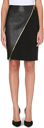 Emilio Pucci Asymmetric leather pencil skirt