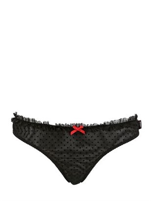 Moschino Techno Blend Dotted Swiss Tulle Thong