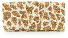 Moyna Giraffe Beaded Clutch Bag, Ivory/Gold