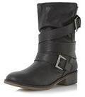 Dorothy Perkins Womens Head Over Heels Ravello Shearling Lined Boots- Black