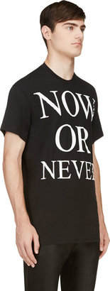 Neil Barrett Black 'Now Or Never' T-Shirt