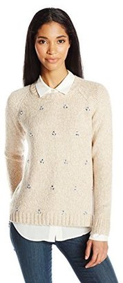 Kensie Women's Sweater with Crystal Embellishment Detail