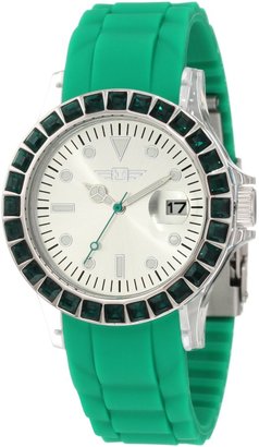 Invicta Women's IBI-10067-002  Silver Dial Green Polyurethane Watch