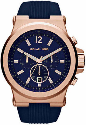 Michael Kors Silicone and Stainless Steel Dylan Chronograph Watch