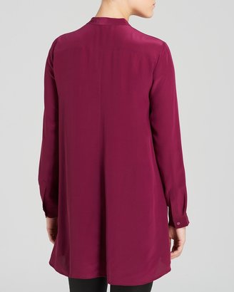 Eileen Fisher Mandarin Collar Silk Blouse
