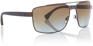 Emporio Armani Men`s polar brown gradient square sunglasses