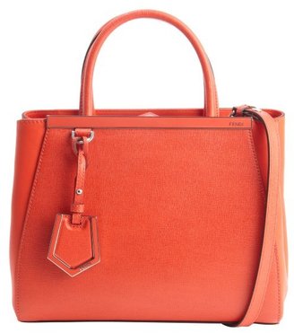 Fendi bright poppy leather '2Jours' petite convertible top handle bag