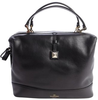 Valentino black leather medium trunk bag