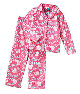 Jelli Fish Kids Girls' 4-16 Peace Love Coat Front Pajamas